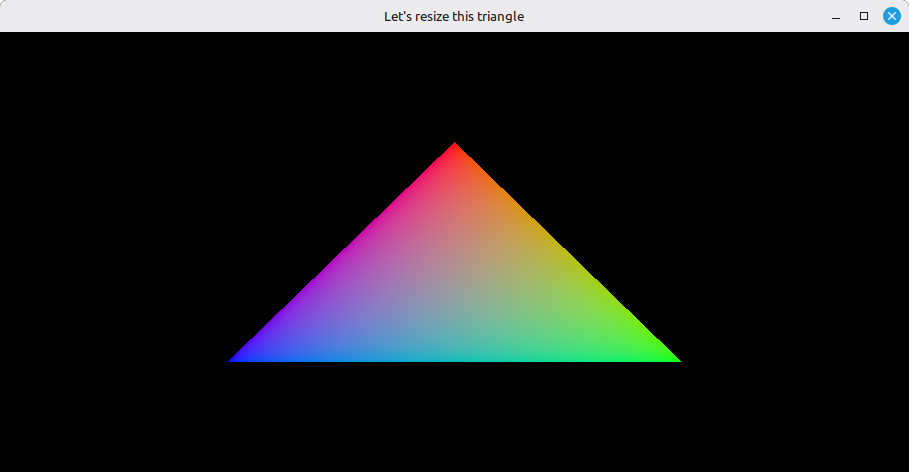 Resized Vulkan window with the triangle
