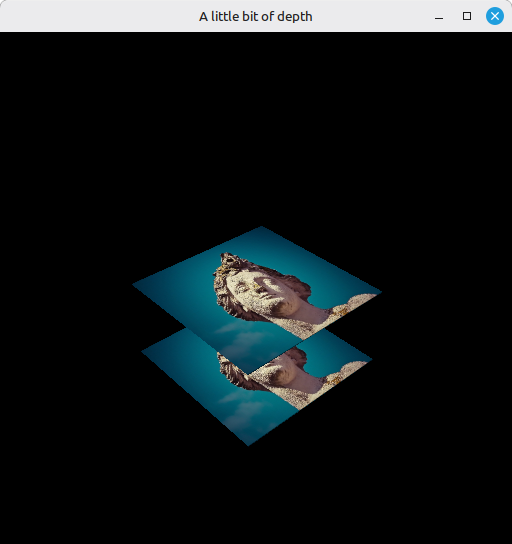 Vulkan window with the front and back quads using depth buffering